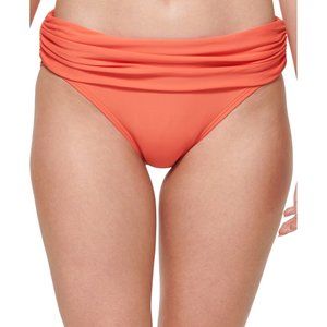 Tommy Hilfiger Ruched Fold-Over Bikini Bottom Emberglow Medium nwt